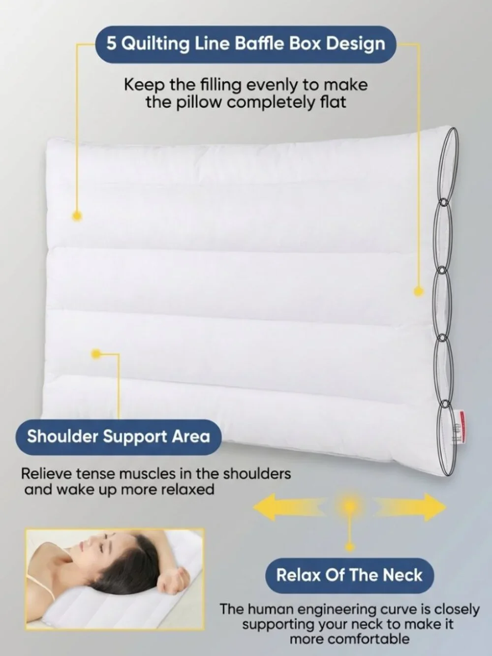 NEW: Minupwell | King Size Ultra Thin Bed Pillow for Stomach Sleepers